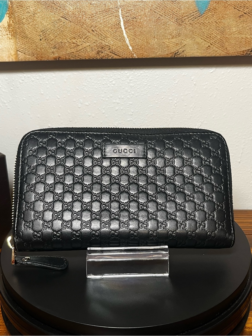 Gucci Microguccissima Black Leather Wallet